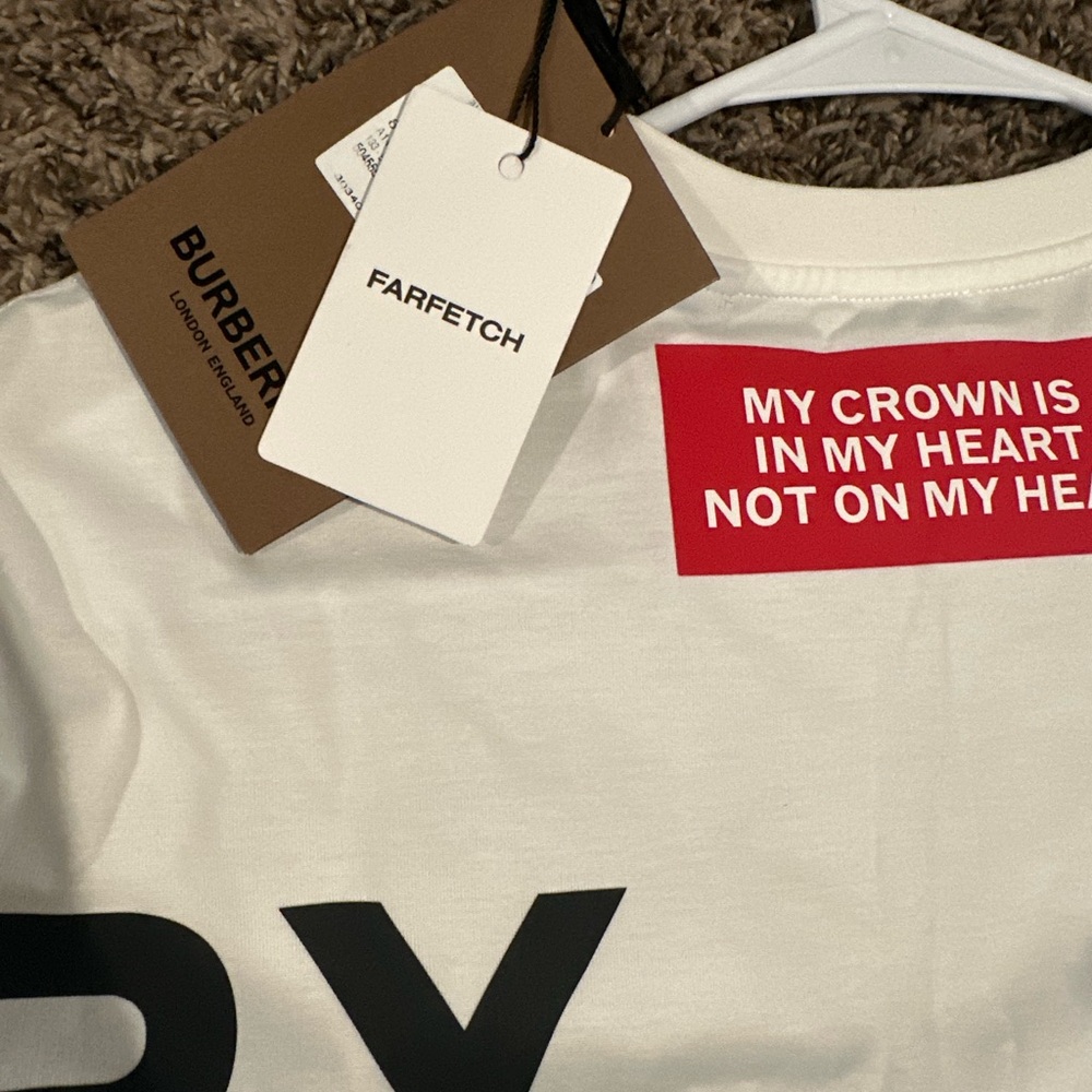 Burberry White T-Shirt with Red Graphic